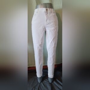 A LOFT White Straight Leg Jeans Classic Style